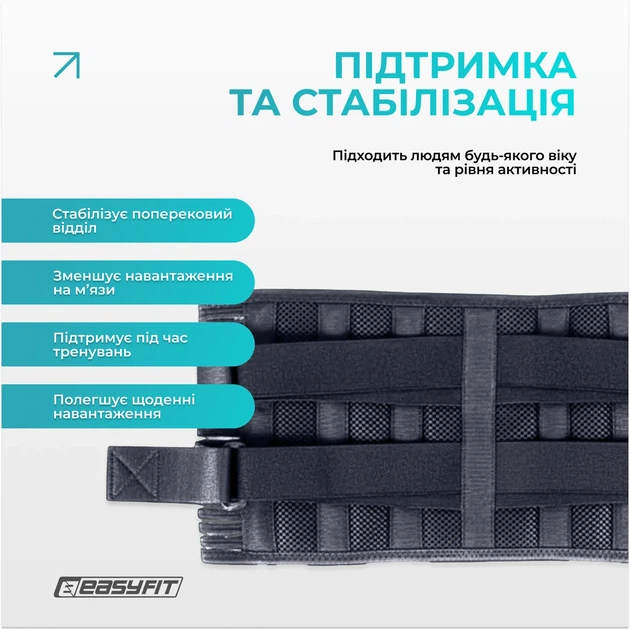 Пояс для спины ProDobro с 4 ребрами жесткости неопрен M черный - Фото 6 Пояс для спины ProDobro с 4 ребрами жесткости неопрен M черный - изображение 6