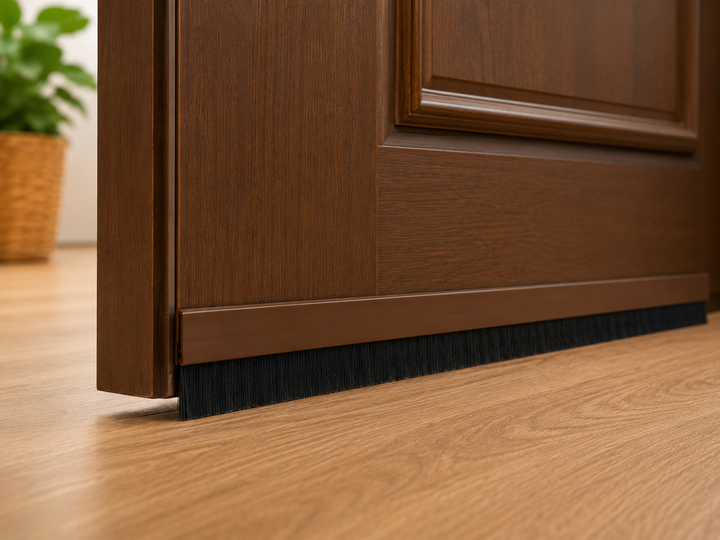 Щеточный самоклеющийся уплотнитель для дверей PARKSIDE Brush Seal 100×4,8 см, до 18 мм, черный на коричневой основе. - Фото 1 Щеточный самоклеющийся уплотнитель для дверей PARKSIDE Brush Seal 100×4,8 см, до 18 мм, черный на коричневой основе. - изображение 1