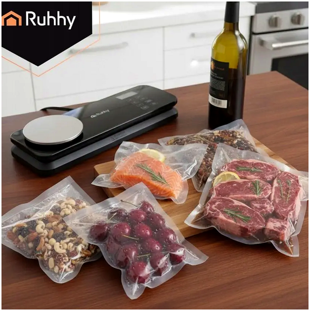 Вакуумный упаковщик 2-в-1 с весами 120 Вт для кухни RUHHY черный - изображение 3