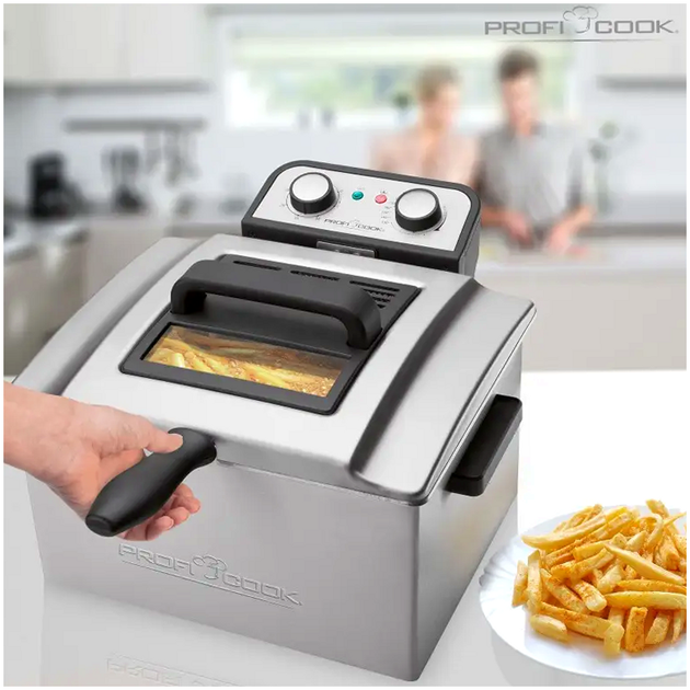Фритюрница масляная 4 литра 3000 Вт с 2 корзинами для кухни Profi Cook - изображение 8