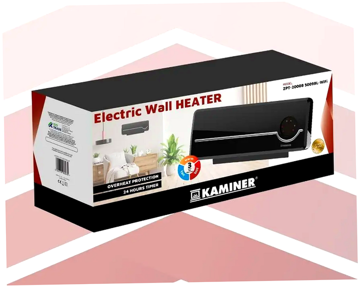 Повітряна фіранка 2000 Вт з Wi-Fi для дому 50x18x13 см чорна KAMINER HM-0573 - зображення 10