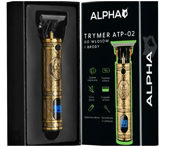 Триммер с ЖК-дисплеем аккумуляторный для бороды и волос 4 насадки Alpha - Фото 4 Триммер с ЖК-дисплеем аккумуляторный для бороды и волос 4 насадки Alpha - изображение 4