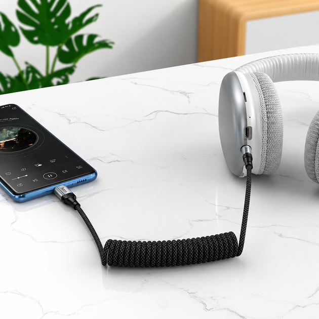 Аудіокабель Hoco UPA33B USB Type-C – 3.5 мм AUX Hi-Fi 1.5 м - Фото 3 Аудіокабель Hoco UPA33B USB Type-C – 3.5 мм AUX Hi-Fi 1.5 м - зображення 3