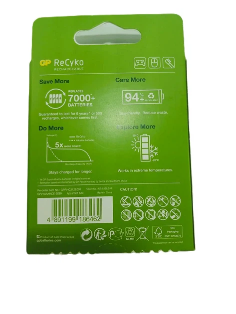 Акумулятор GP ReCyko AA Ni-Mh 2100mAh 4bl - зображення 4