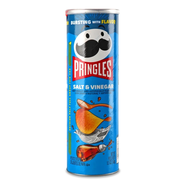 Чипси Pringles Salt and Vinegar 160г - Фото 1 Чипси Pringles Salt and Vinegar 160г - зображення 1