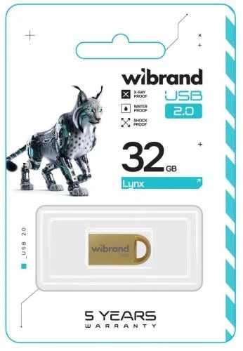 Флеш накопитель USB 32Gb Wibrand Lynx, Gold, USB 2.0 (WI2.0/LY32M2G) - Фото 2 Флеш накопитель USB 32Gb Wibrand Lynx, Gold, USB 2.0 (WI2.0/LY32M2G) - изображение 2
