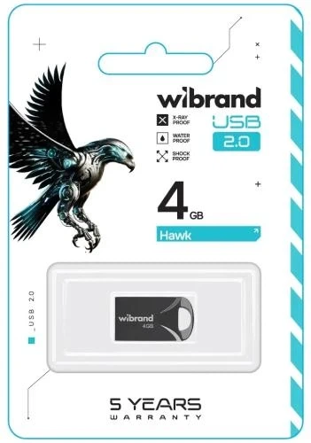 Флеш накопитель USB 4Gb Wibrand Hawk, Black, USB 2.0 (WI2.0/HA4M1B) - изображение 2