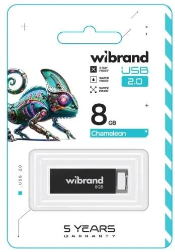 Флеш накопитель USB 8Gb Wibrand Chameleon, Black, USB 2.0 (WI2.0/CH8U6B) - изображение 2