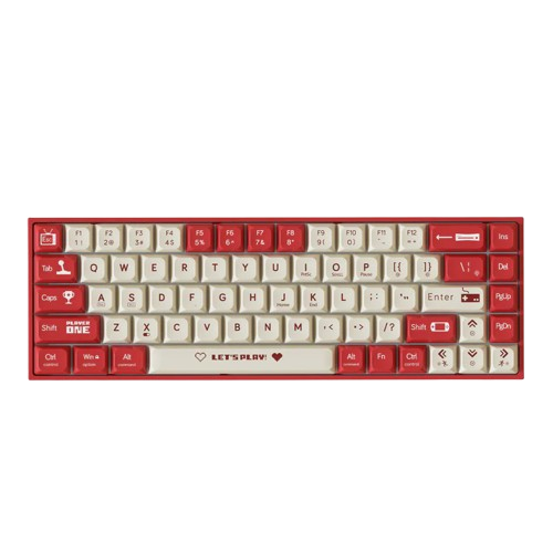 Клавіатура Ajazz AK680 Wired Brown Switch White Red - зображення 3