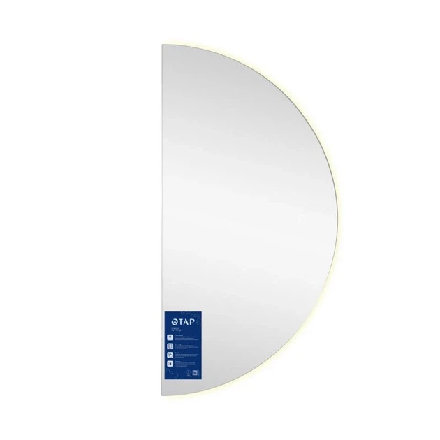 Зеркало Qtap Taurus HR1200 LED Touch 800x1200 мм черное с антизапотеванием и диммером - изображение 5