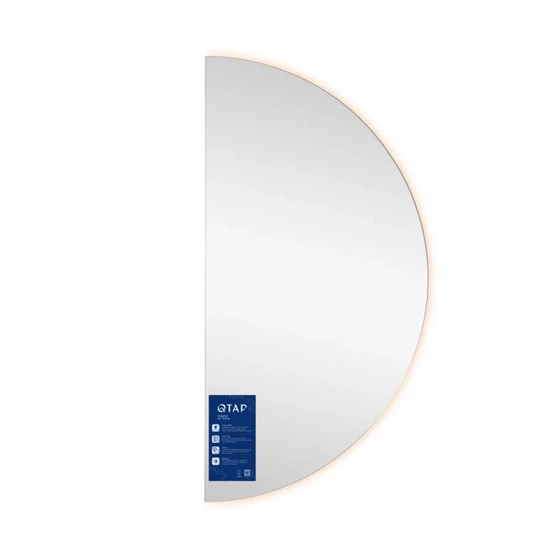 Зеркало Qtap Taurus HR1200 LED Touch 800x1200 мм черное с антизапотеванием и диммером - изображение 6