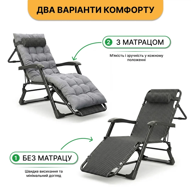 Складное кресло-лежак LB-1141 178х66х98 см стальная труба Oxford 600D черное - изображение 7