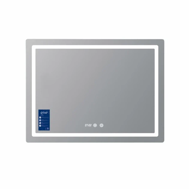 Зеркало Qtap Mideya 1000х800 с часами LED-подсветкой антизапотеванием белый пластик - изображение 3