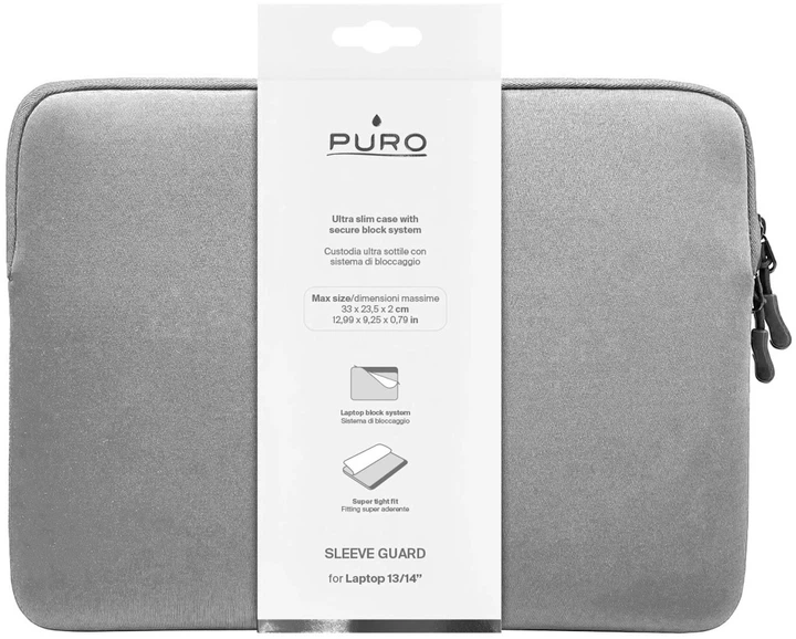 Чохол для ноутбука Puro Slim Guard 14" Grey (PUSLIMGS13GREY) - Фото 2 Чохол для ноутбука Puro Slim Guard 14" Grey (PUSLIMGS13GREY) - зображення 2