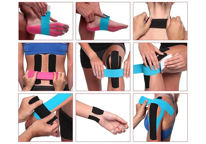Кинезиологический тейп ProDobro Kinesio 5 см х 5 м Хлопок + спандекс Черный - изображение 4