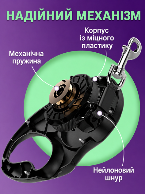 Поводок-рулетка для выгула собак, кошек, животных с блокировкой, 3 метра - Фото 3 Поводок-рулетка для выгула собак, кошек, животных с блокировкой, 3 метра - изображение 3