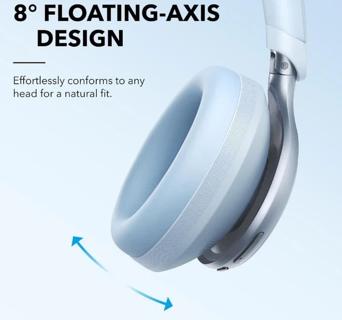Наушники Anker SoundCore Space One, Blue, ANC, Hi-Res Audio, Multipoint, 55H - зображення 10