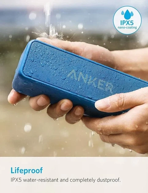 Портативная колонка Anker SoundCore 2, Blue, Bluetooth, 12W, 24H, 4400mAh - изображение 3