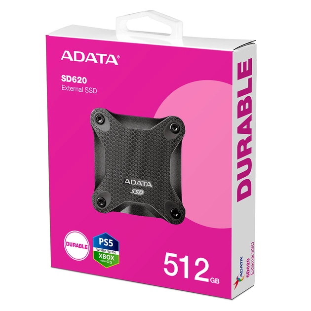 Портативний SSD ADATA SD620 512GB USB 3.2 520/460Mb/s Black - изображение 2