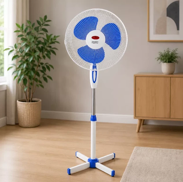 Напольный вентилятор WimpeX WX-1611 35 Вт с регулировкой высоты, поворотом 90° и 3 скоростями для дома и офиса, белый - изображение 8