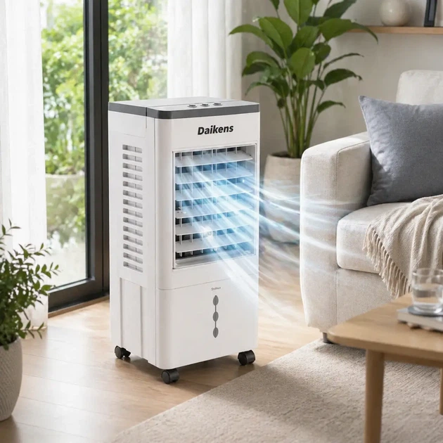 Охладитель напольный Daikens DKNS DH2025-01A 3800W с резервуаром 10 л, режимами охлаждения, обогрева, увлажнения и вентиляции, белый - Фото 8 Охладитель напольный Daikens DKNS DH2025-01A 3800W с резервуаром 10 л, режимами охлаждения, обогрева, увлажнения и вентиляции, белый - изображение 8