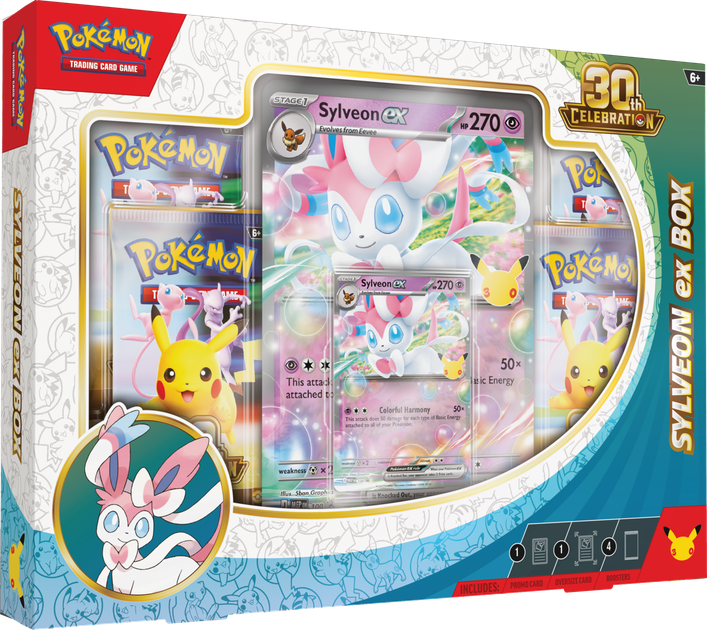 Zestaw kart Pokemon TCG: 30th Celebration - Ex Box - Sylveon EX (196214147096) - obraz 3