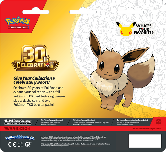 Zestaw kart Pokemon TCG: 30th Celebration - 2-Pack (196214152281) - Zdjęcie 2 Zestaw kart Pokemon TCG: 30th Celebration - 2-Pack (196214152281) - obraz 2