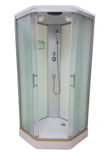 Душовий бокс VERONIS BN-1-90 90×90×215 см, п'ятикутний, матове скло, матовий профіль, низький піддон - изображение 2