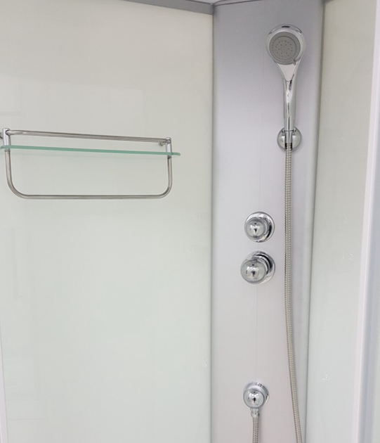 Душовий бокс VERONIS BN-1-90 90×90×215 см, п'ятикутний, матове скло, матовий профіль, низький піддон - изображение 5