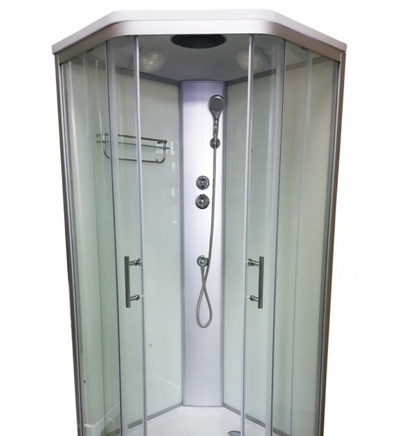 Душовий бокс VERONIS BN-1-90 90×90×215 см, п'ятикутний, прозоре скло, матовий профіль, низький піддон - изображение 2