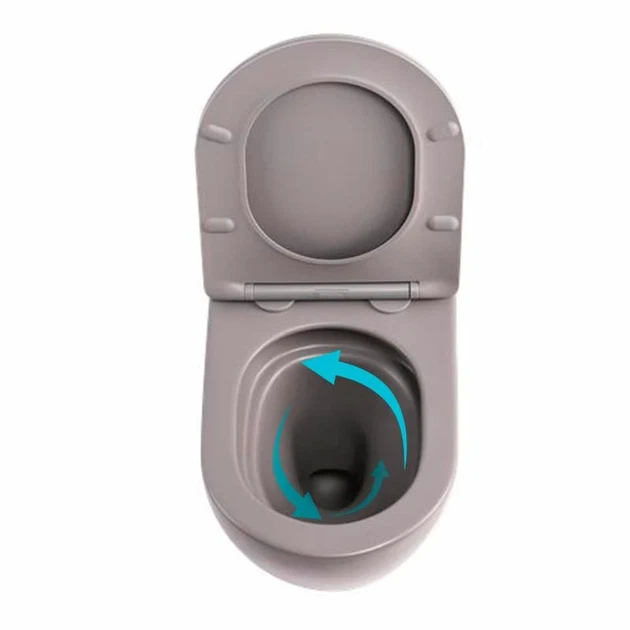 Унитаз подвесной Qtap Robin Ultra Quiet 520x365x340 мм дюропласт Stone grey - изображение 6