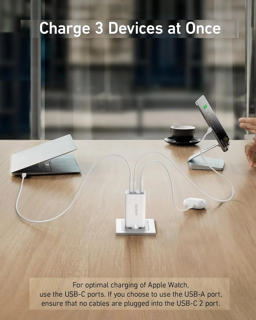Зарядний пристрій Anker 735 Charger Nano II 65W White - зображення 3