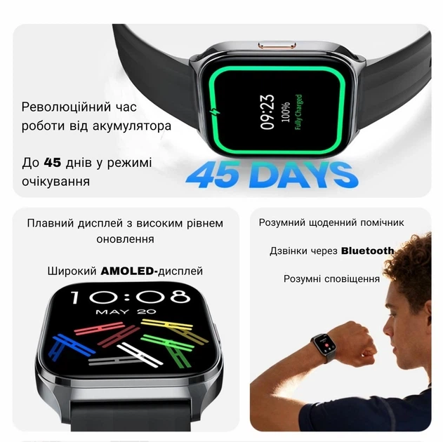 Смарт-годинник Haylou Watch 3 Сріблястий (HCS02) - зображення 4
