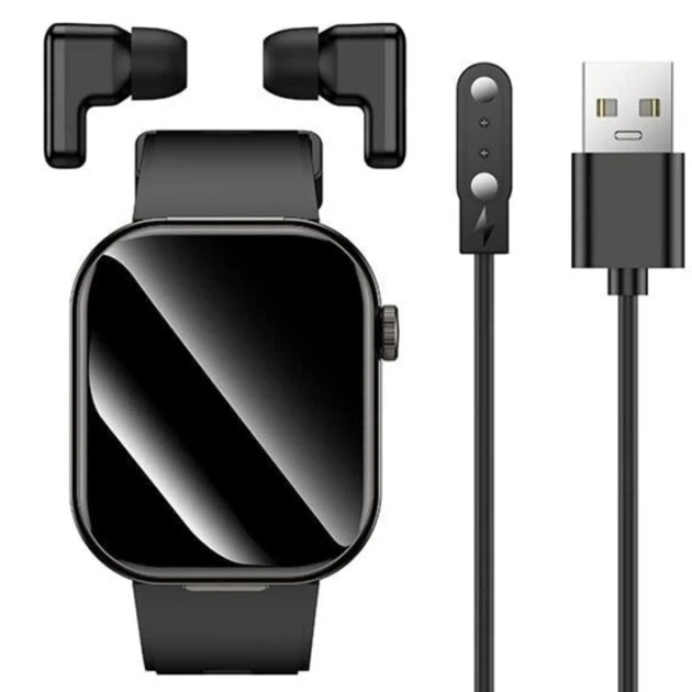 Смарт-годинник Hoco DYD05 Two-in-one 2.02" IPS, IP67, до 5 днів роботи Чорний (DYD05) - зображення 6