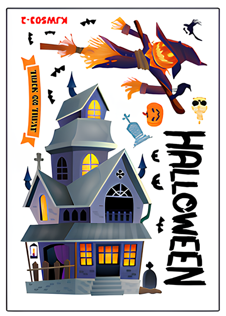 Наклейки На Хелловін Примарний Особняк 2 Аркуші 24шт Halloween - Фото 3 Наклейки На Хелловін Примарний Особняк 2 Аркуші 24шт Halloween - зображення 3