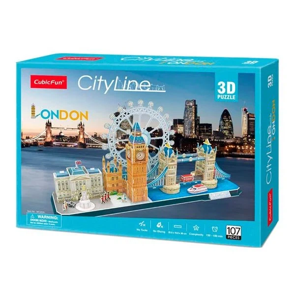 3D пазл CubicFun City Line Лондон 107 элементов пенокартон 53,5x16,5x26 см - Фото 1 3D пазл CubicFun City Line Лондон 107 элементов пенокартон 53,5x16,5x26 см - изображение 1