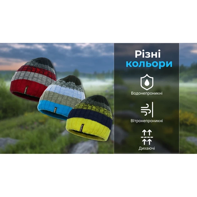 Шапка водонепроницаемая Dexshell Beanie Gradient микрофлис акрил красный - изображение 3