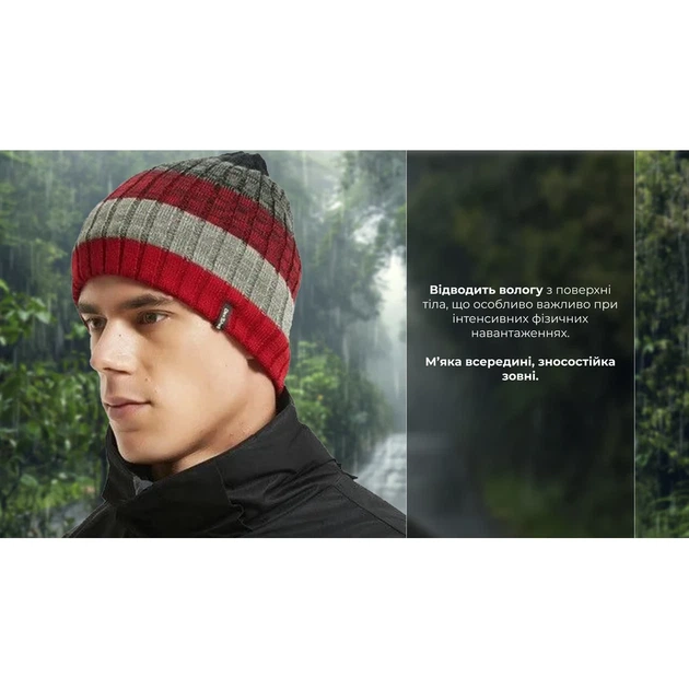 Шапка водонепроницаемая Dexshell Beanie Gradient микрофлис акрил красный - изображение 5