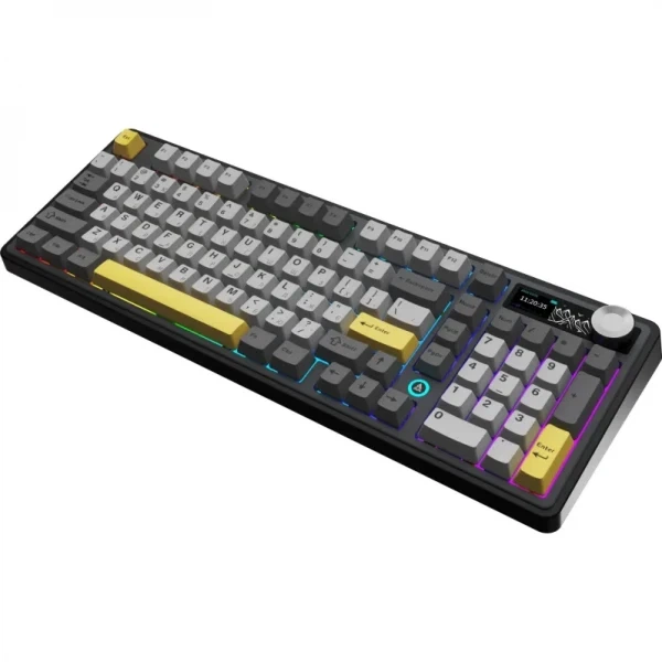 Бездротова механічна клавіатура Ajazz ak980 v2 Black Gray Yellow (ak980-v2-g-bgy) - зображення 4