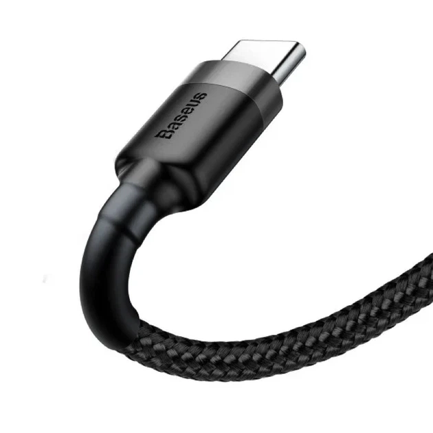 Кабель Baseus Cafule Cable USB For Type-C 3A 0.5m Gray+Black - Фото 4 Кабель Baseus Cafule Cable USB For Type-C 3A 0.5m Gray+Black - зображення 4