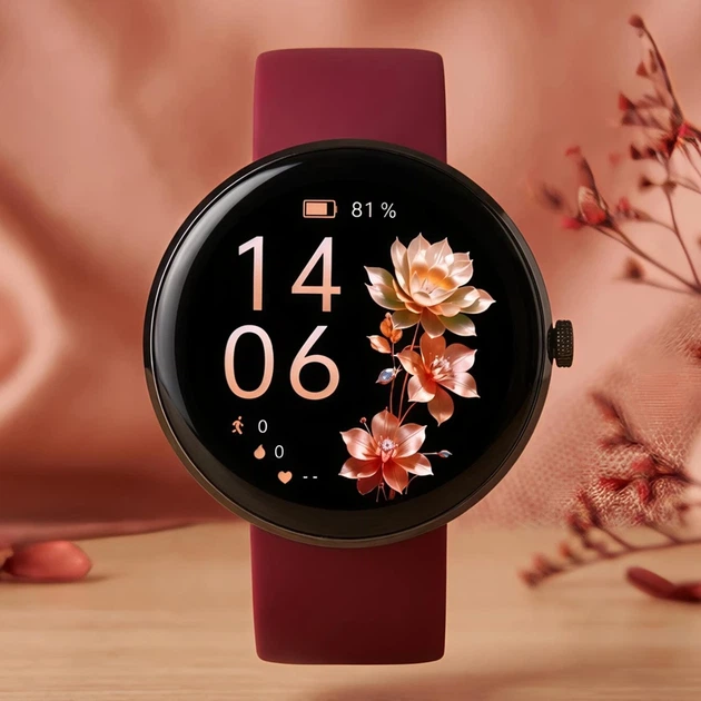 Розумний смарт годинник Smart Luna Cherry Rubber, 3 ремінці - Фото 2 Розумний смарт годинник Smart Luna Cherry Rubber, 3 ремінці - зображення 2