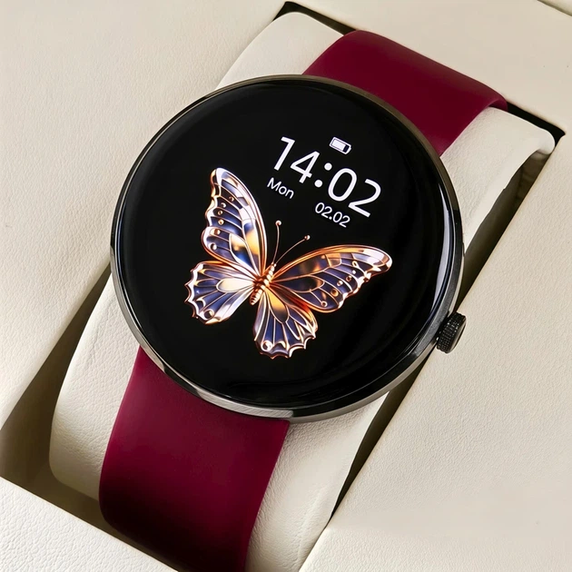 Розумний смарт годинник Smart Luna Cherry Rubber, 3 ремінці - Фото 3 Розумний смарт годинник Smart Luna Cherry Rubber, 3 ремінці - зображення 3