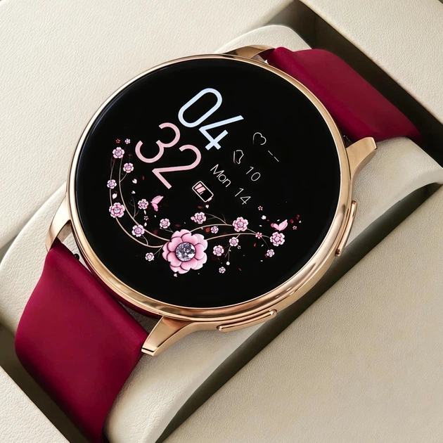 Розумний смарт годинник Smart Melisia Cherry Rubber, 3 ремінці - Фото 2 Розумний смарт годинник Smart Melisia Cherry Rubber, 3 ремінці - изображение 2