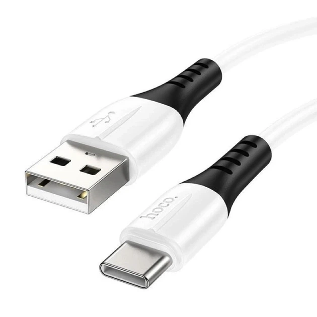 Кабель HOCO X82 USB to Type-C 3A, 1m, silicone, silicone connectors, White - Фото 1 Кабель HOCO X82 USB to Type-C 3A, 1m, silicone, silicone connectors, White - зображення 1