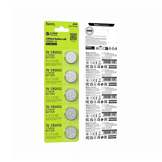 Батарейка HOCO JA6 Button battery CR2032(5PCS) - изображение 2