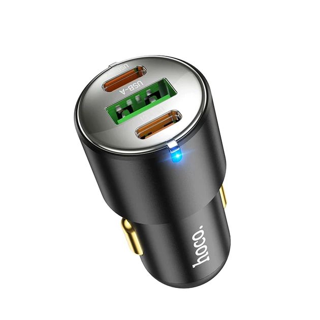 Автомобільний зарядний пристрій HOCO NZ6 PD45W 3-port(2C1A) car charger Black - зображення 4