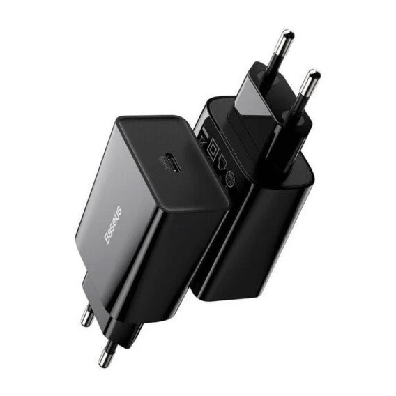 Мережевий зарядний пристрій Baseus Speed Mini Quick Charger 1C 20W EU Black - Фото 5 Мережевий зарядний пристрій Baseus Speed Mini Quick Charger 1C 20W EU Black - зображення 5