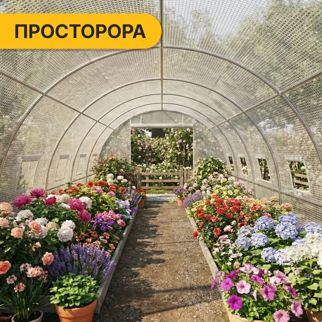 Теплица ProDobro Garden 18м² White 6х3 м армированная пленка - Фото 8 Теплица ProDobro Garden 18м² White 6х3 м армированная пленка - изображение 8