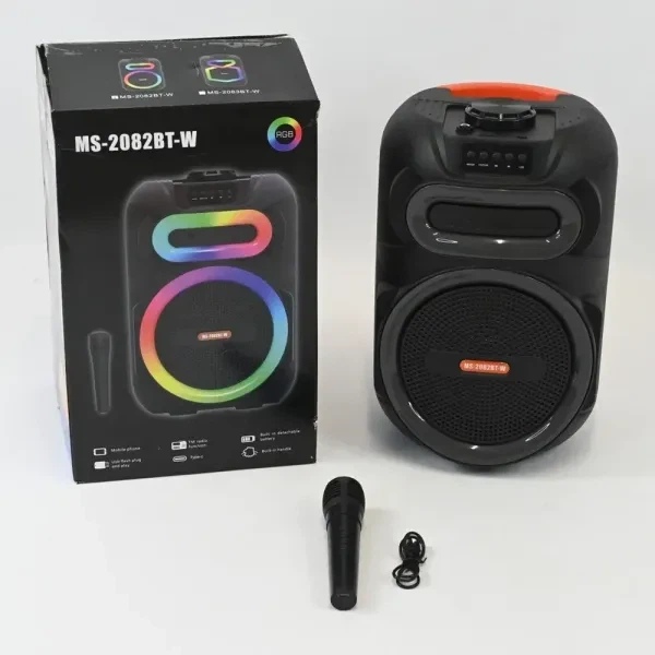 Bluetooth-колонка MS-2082BT-W с беспроводным микрофоном - Фото 2 Bluetooth-колонка MS-2082BT-W с беспроводным микрофоном - изображение 2