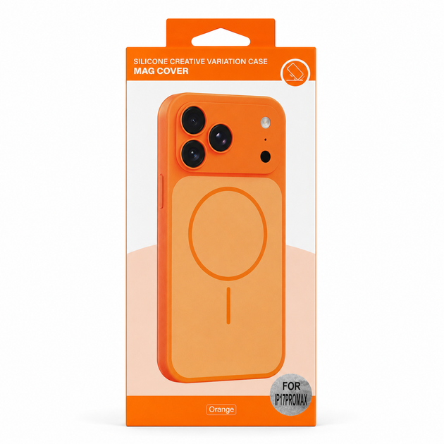Чохол Premium для смартфона Silicone Creative Variation Case MAG COVER Apple iPhone 17 Pro Max 4,Orange (MagCOViP17PM-4) - изображение 2